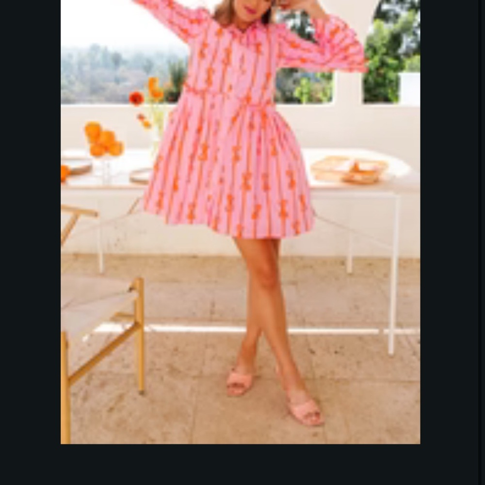 Ivy City Co Pink and Orange Floral Kids Dress
